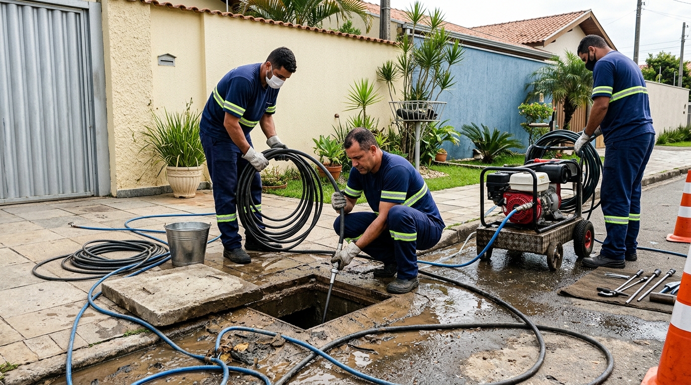 Desentupimento de esgoto residencial em Teresina-PI