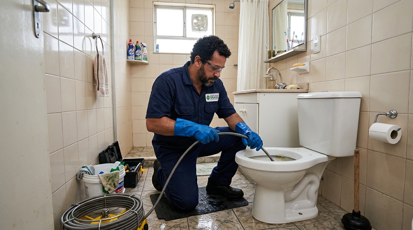 Desentupimento de vaso com equipamento em Teresina-PI