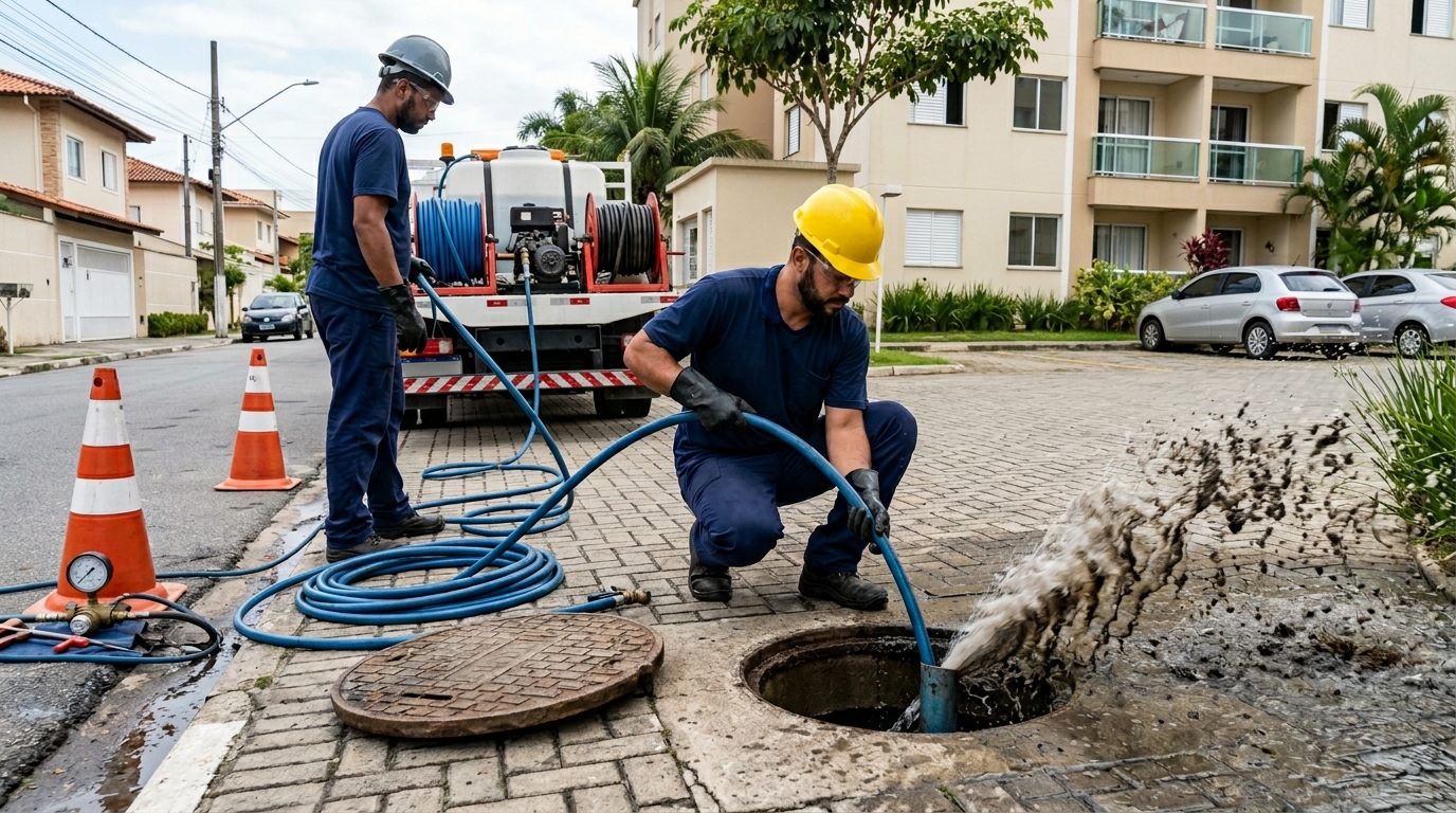 Equipe de hidrojateamento em Teresina-PI