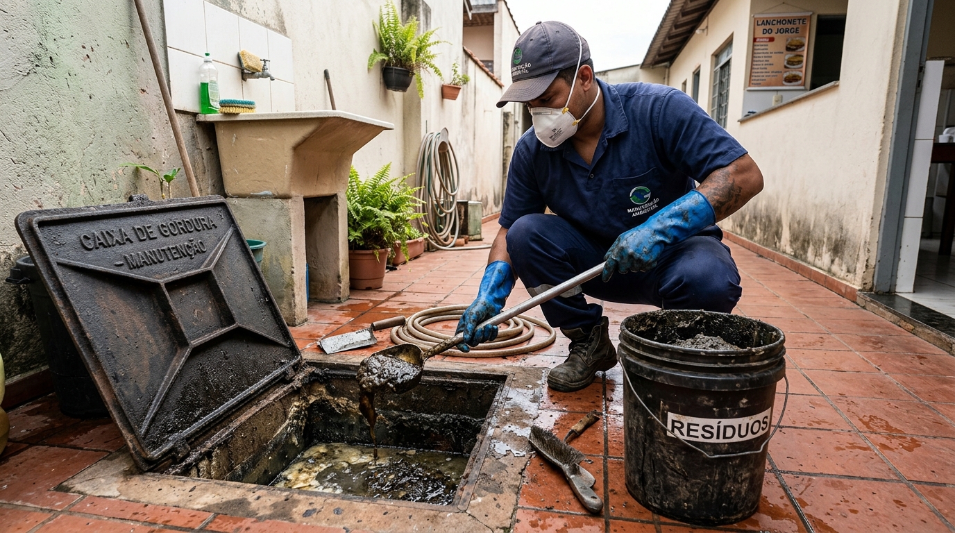 Remoção de lodo de caixa de gordura em Teresina-PI